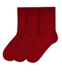 Елегантни бордо чорапи от памук - комплект от 3 чифта!