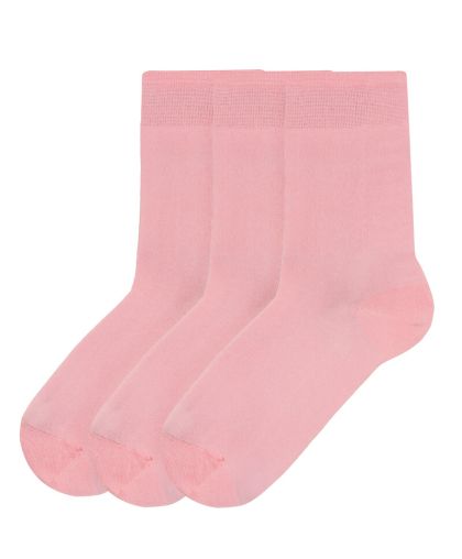 СЕТ 3 ЧИФТА чорапи ПАМУК - СВЕТЛО РОЗОВ
