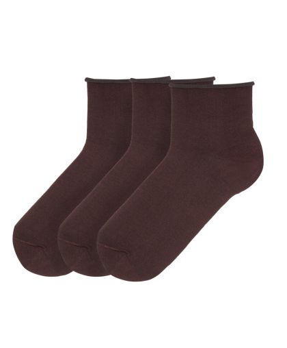 СЕТ 3 ЧИФТА чорапи БЕЗ ЛАСТИК - КАФЯВ