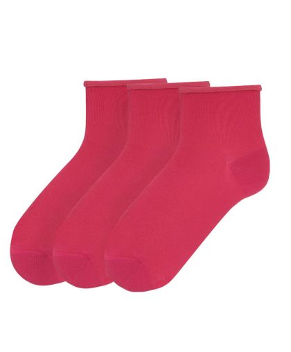 СЕТ 3 ЧИФТА чорапи БЕЗ ЛАСТИК - ЦИКЛАМА