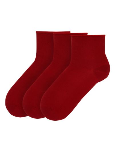 СЕТ 3 ЧИФТА чорапи БЕЗ ЛАСТИК  - БОРДО