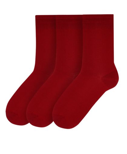 Елегантни бордо чорапи от памук - комплект от 3 чифта!