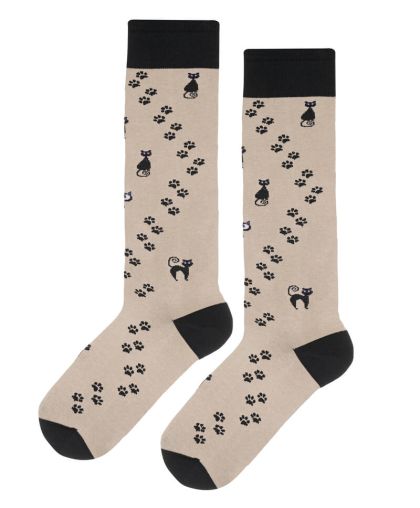 Детски чорапи до коляното с черни котарачета