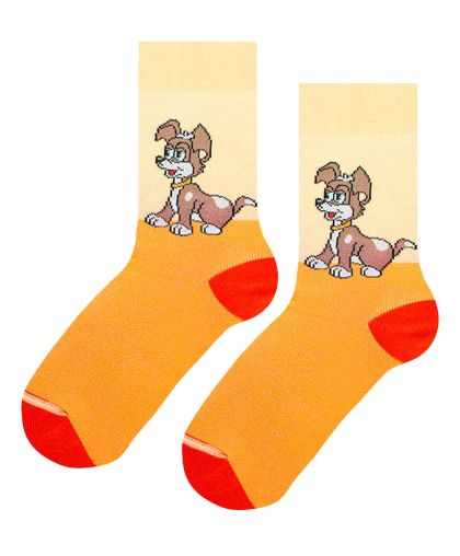 Детски чорапи КУЧЕНЦЕ в жълто